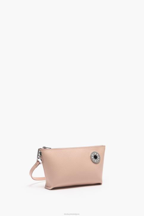 leren trapezium schoudertas Bimba Y Lola bleekroze accessoires 4HDL11