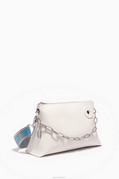 leren trapezium tas Bimba Y Lola gebroken wit accessoires 4HDL44