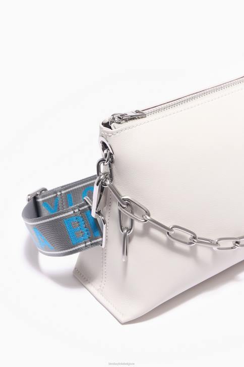 leren trapezium tas Bimba Y Lola gebroken wit accessoires 4HDL44