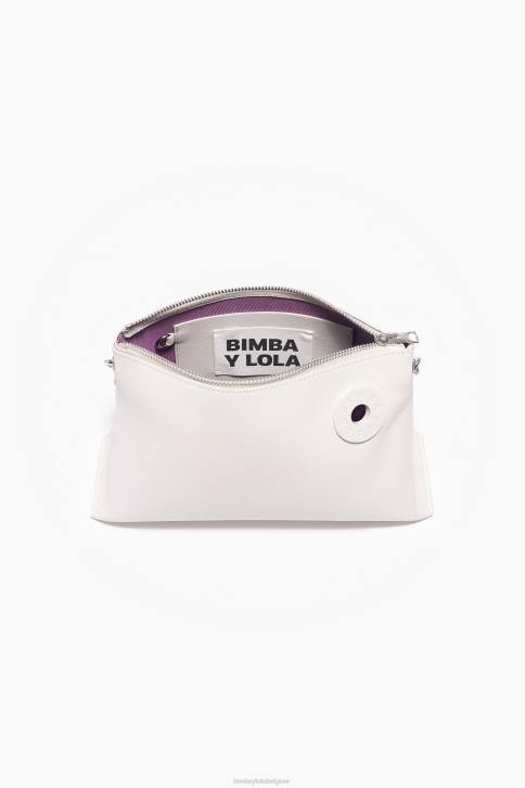 leren trapezium tas Bimba Y Lola gebroken wit accessoires 4HDL44
