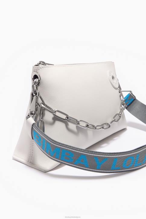leren trapezium tas Bimba Y Lola gebroken wit accessoires 4HDL44