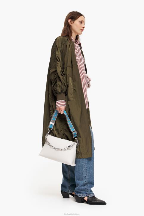leren trapezium tas Bimba Y Lola gebroken wit accessoires 4HDL44