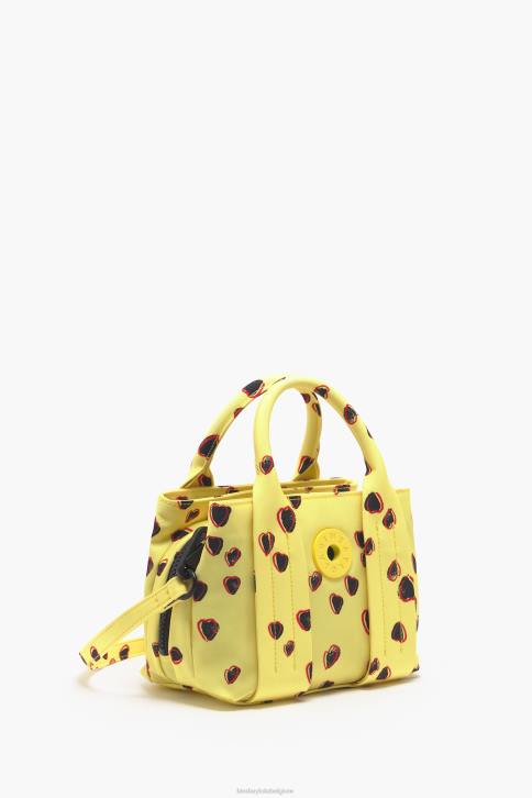 nylon draagtas met kleine hartenprint Bimba Y Lola geel accessoires 4HDL79
