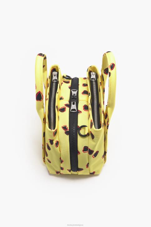 nylon draagtas met kleine hartenprint Bimba Y Lola geel accessoires 4HDL79