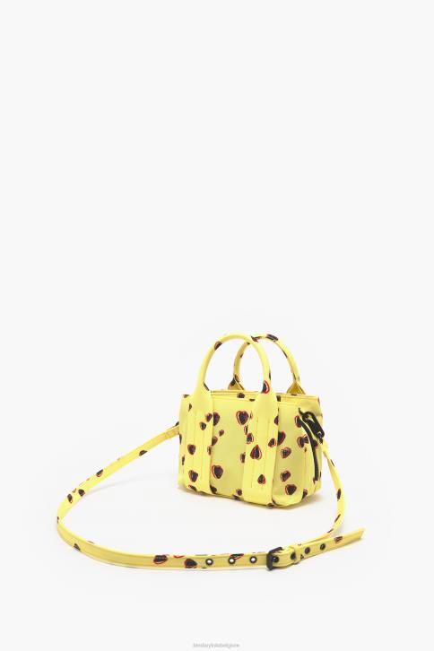 nylon draagtas met kleine hartenprint Bimba Y Lola geel accessoires 4HDL79