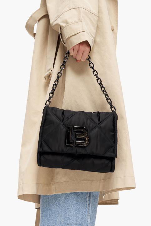 nylon schoudertas met klep Bimba Y Lola zwart accessoires 4HDL106