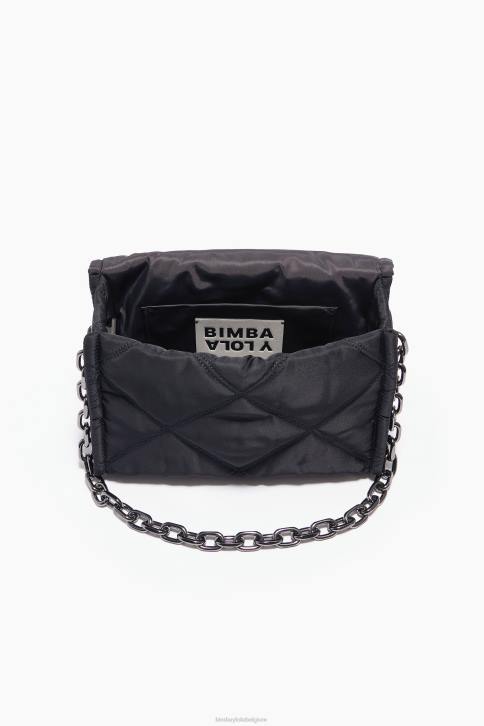 nylon schoudertas met klep Bimba Y Lola zwart accessoires 4HDL106