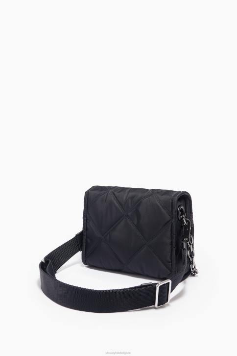 nylon schoudertas met klep Bimba Y Lola zwart accessoires 4HDL106
