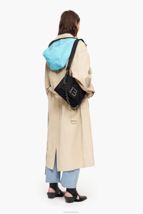 nylon schoudertas met klep Bimba Y Lola zwart accessoires 4HDL106
