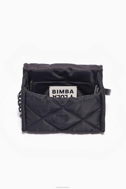 nylon schoudertas met klep Bimba Y Lola zwart accessoires 4HDL108