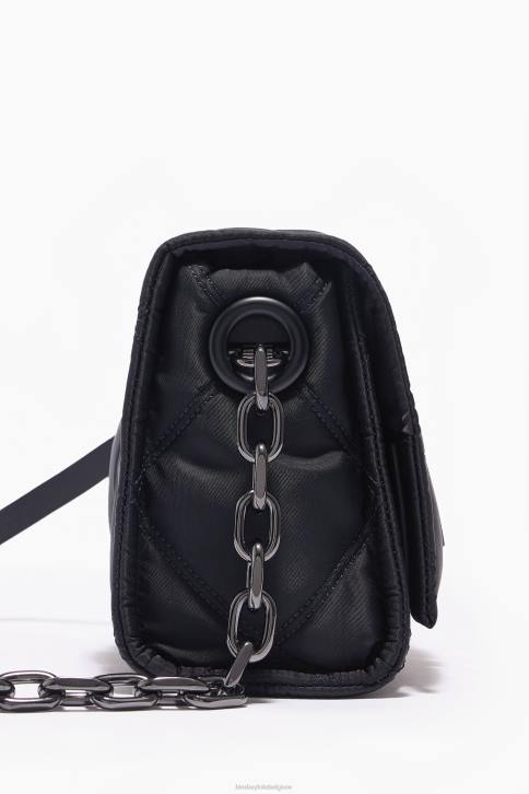 nylon schoudertas met klep Bimba Y Lola zwart accessoires 4HDL108
