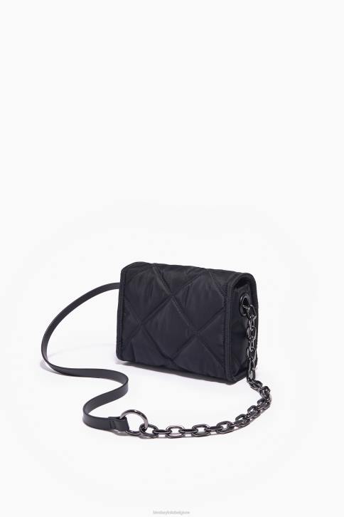 nylon schoudertas met klep Bimba Y Lola zwart accessoires 4HDL108