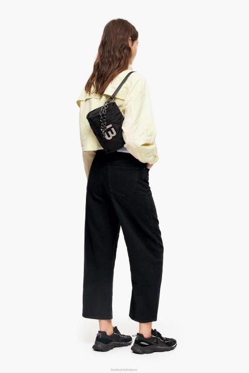 nylon schoudertas met klep Bimba Y Lola zwart accessoires 4HDL108