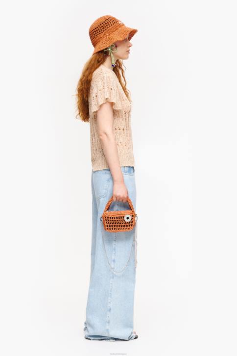 raffia hobo tas Bimba Y Lola oranje accessoires 4HDL9