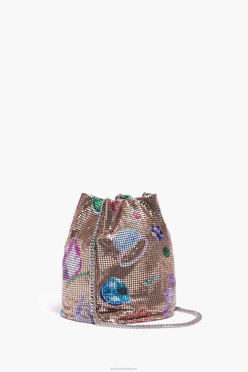 Fallen Jewels emmertas met print van mesh Bimba Y Lola gouden accessoires 4HDL147