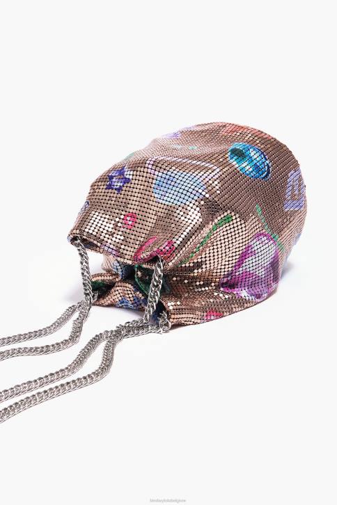 Fallen Jewels emmertas met print van mesh Bimba Y Lola gouden accessoires 4HDL147