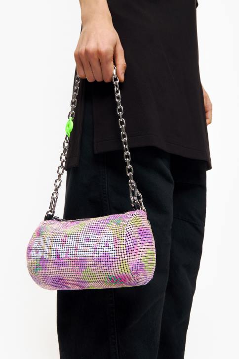 cilindrische zak met bloemenspray Bimba Y Lola roze accessoires 4HDL142