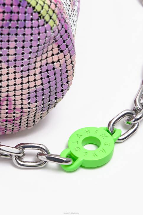 cilindrische zak met bloemenspray Bimba Y Lola roze accessoires 4HDL142