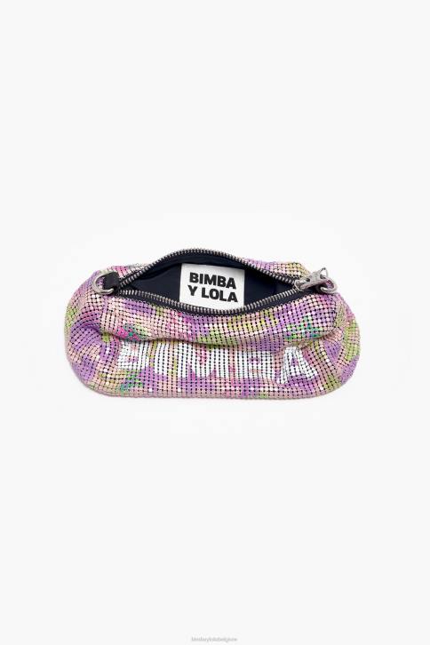 cilindrische zak met bloemenspray Bimba Y Lola roze accessoires 4HDL142