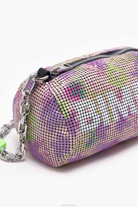cilindrische zak met bloemenspray Bimba Y Lola roze accessoires 4HDL142