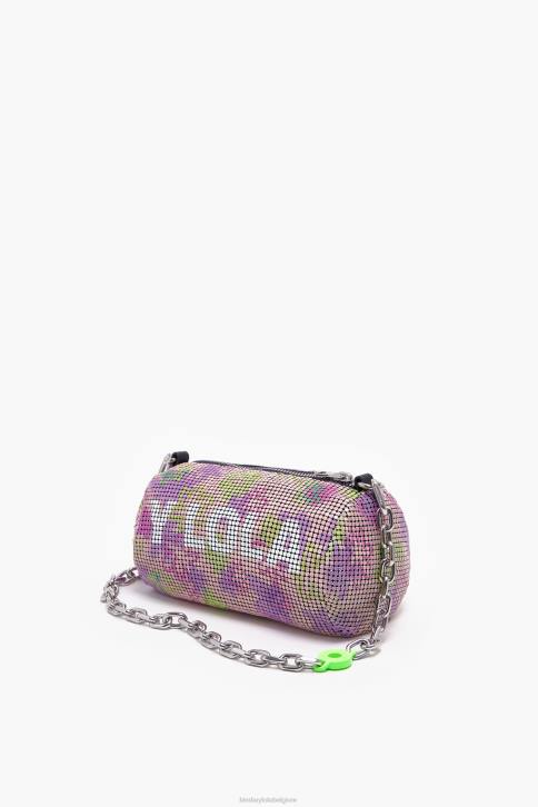 cilindrische zak met bloemenspray Bimba Y Lola roze accessoires 4HDL142