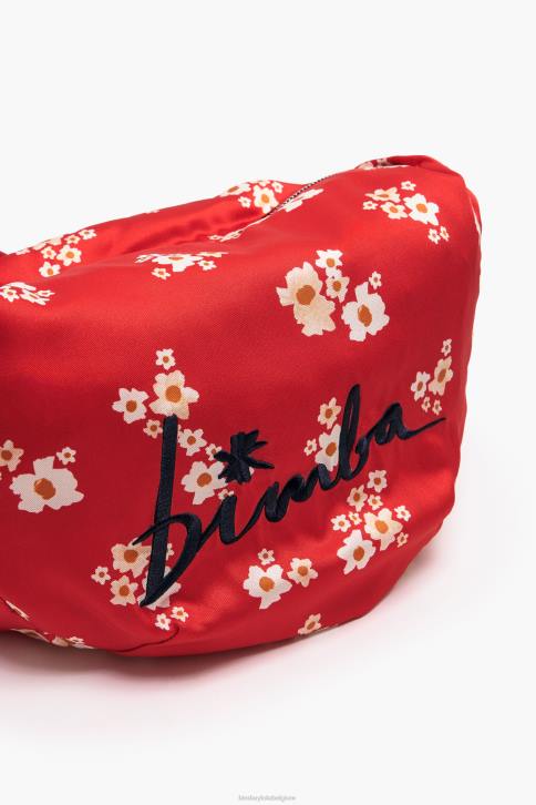 acryl bloemen nylon bucket bag Bimba Y Lola rood accessoires 4HDL121