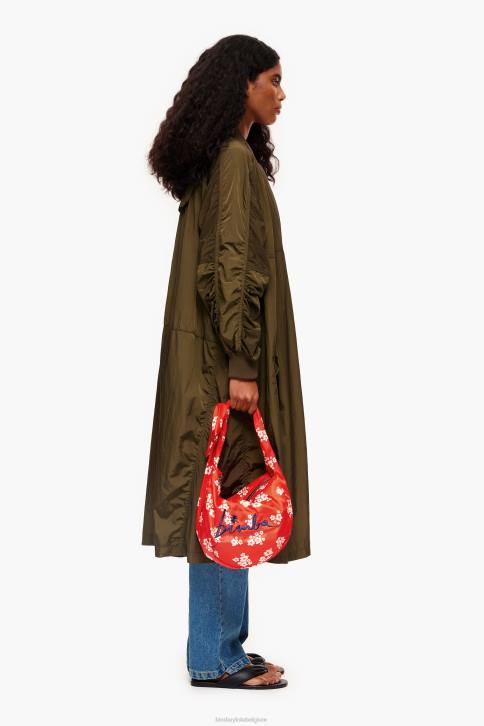 acryl bloemen nylon bucket bag Bimba Y Lola rood accessoires 4HDL121