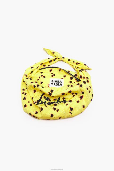 kleine harten nylon bucket bag Bimba Y Lola geel accessoires 4HDL119