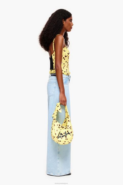 kleine harten nylon bucket bag Bimba Y Lola geel accessoires 4HDL119