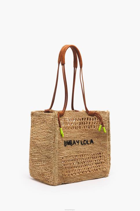 raffia draagtas Bimba Y Lola natuurlijk accessoires 4HDL114
