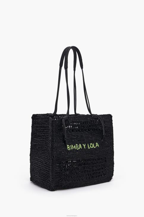 raffia draagtas Bimba Y Lola zwart accessoires 4HDL115