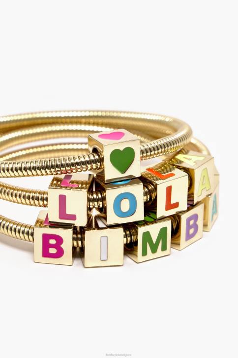 armband met spiraalketting en logo Bimba Y Lola gouden accessoires 4HDL662