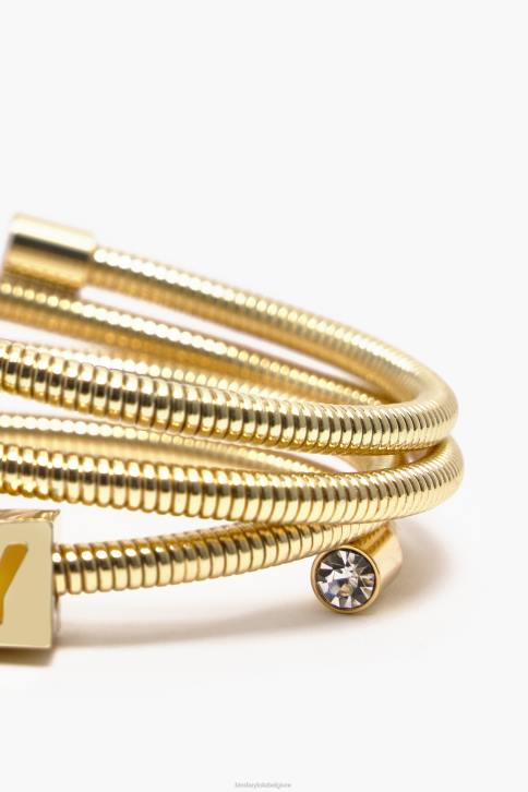 armband met spiraalketting en logo Bimba Y Lola gouden accessoires 4HDL662