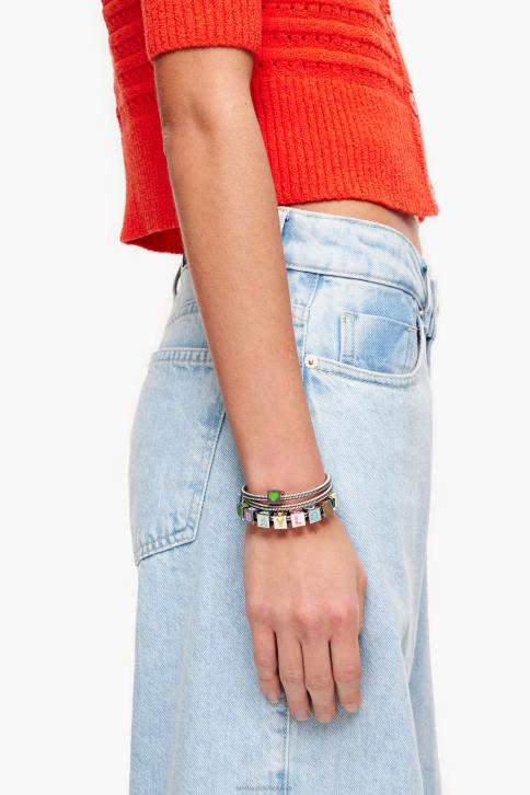 armband met spiraalketting en logo Bimba Y Lola zilver accessoires 4HDL661