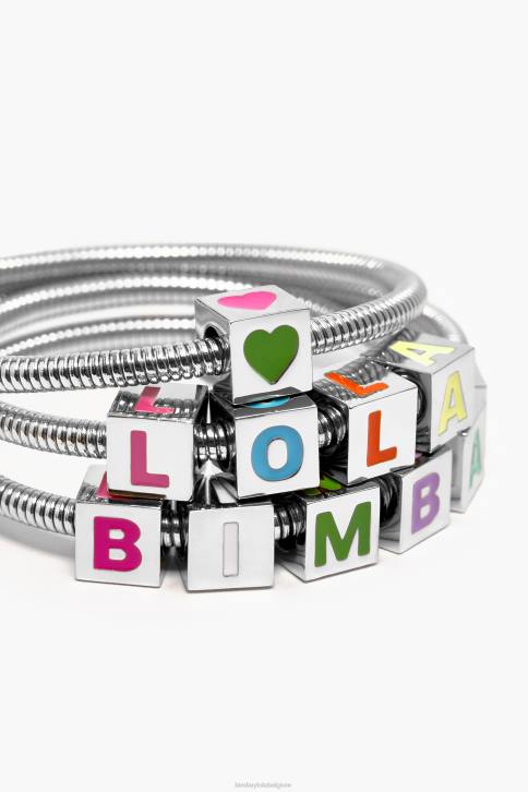 armband met spiraalketting en logo Bimba Y Lola zilver accessoires 4HDL661