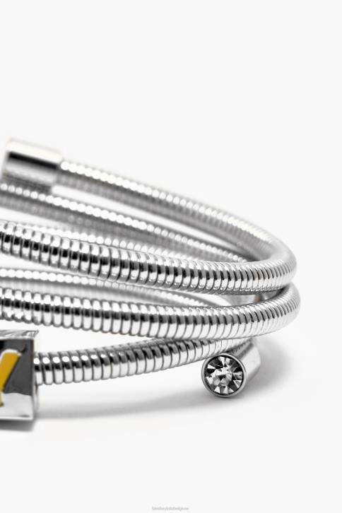 armband met spiraalketting en logo Bimba Y Lola zilver accessoires 4HDL661