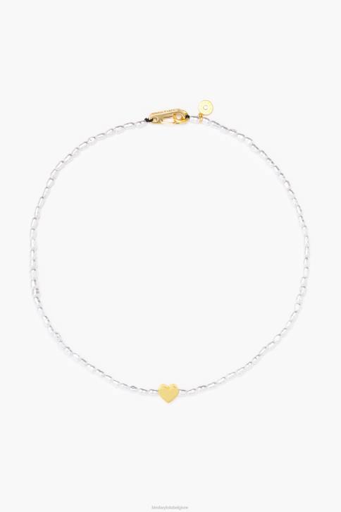 korte hart ketting met parels Bimba Y Lola gouden accessoires 4HDL788