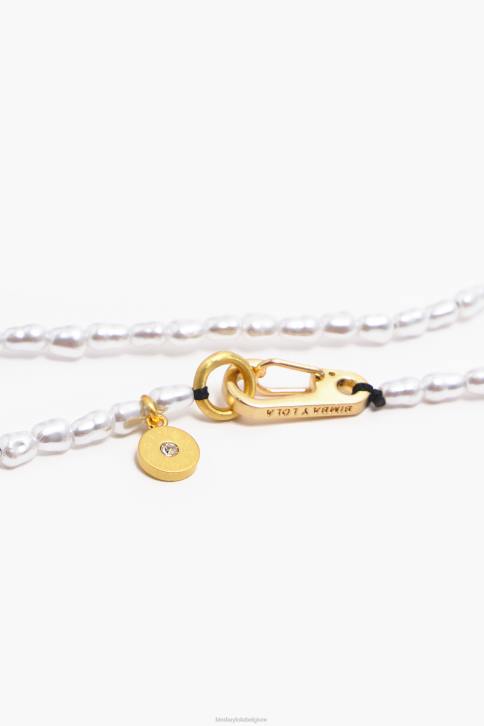 korte hart ketting met parels Bimba Y Lola gouden accessoires 4HDL788
