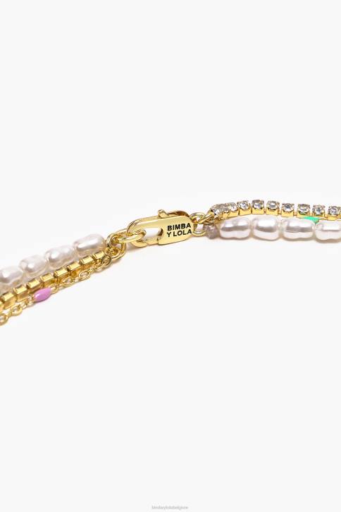 korte ketting en ketting Bimba Y Lola parels accessoires 4HDL714