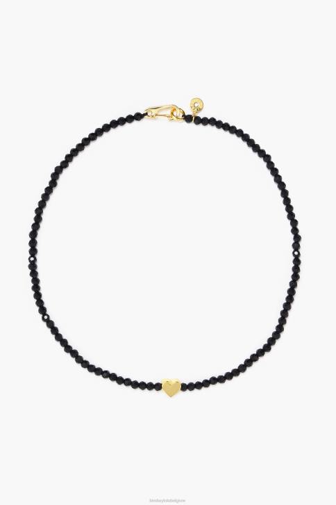 korte ketting met hartje en kristallen Bimba Y Lola gouden accessoires 4HDL789