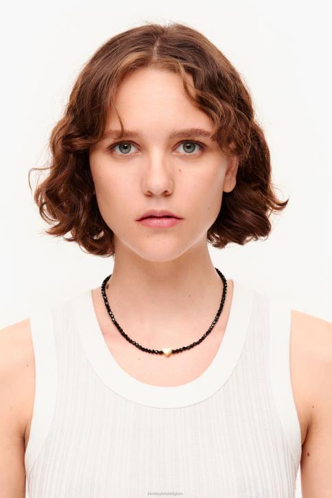 korte ketting met hartje en kristallen Bimba Y Lola gouden accessoires 4HDL789