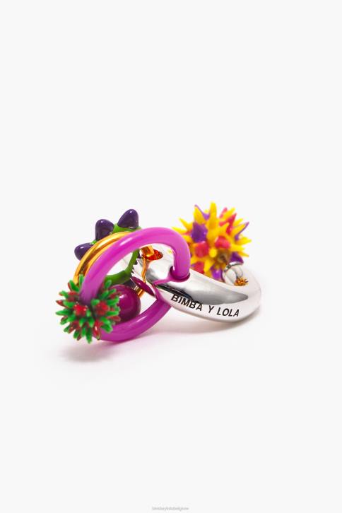 emaille stukjes oorbel Bimba Y Lola veelkleurig accessoires 4HDL674