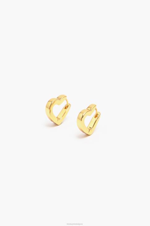 hart hoepel oorbellen Bimba Y Lola gouden accessoires 4HDL778