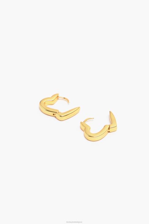 hart hoepel oorbellen Bimba Y Lola gouden accessoires 4HDL778