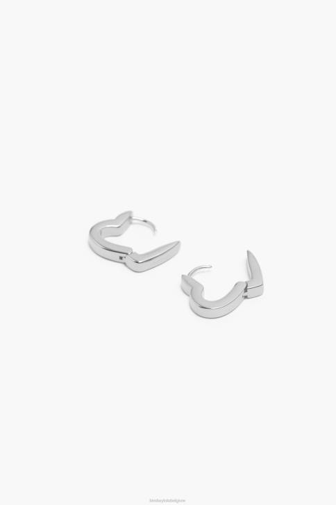 hart hoepel oorbellen Bimba Y Lola zilver accessoires 4HDL740