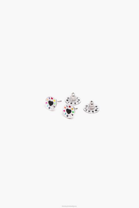 kleine logo hart oorbellen Bimba Y Lola zilver accessoires 4HDL696