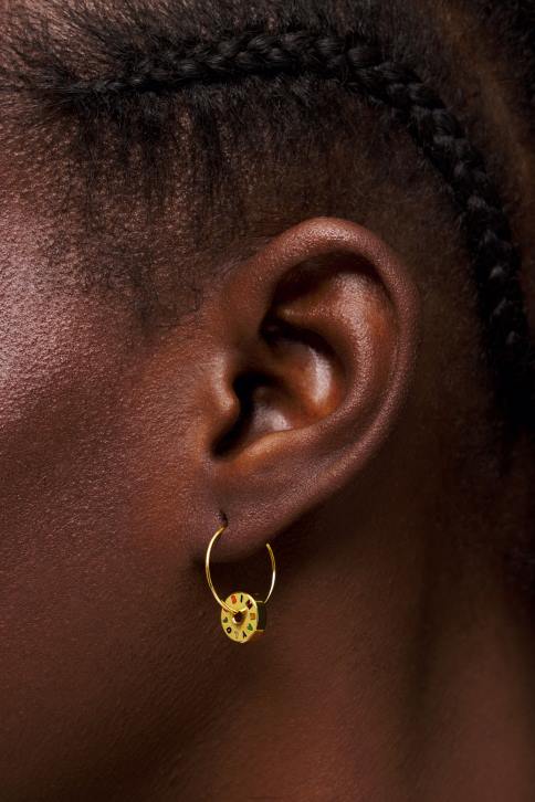 kleine logo oorringen Bimba Y Lola goud en veelkleurig accessoires 4HDL834