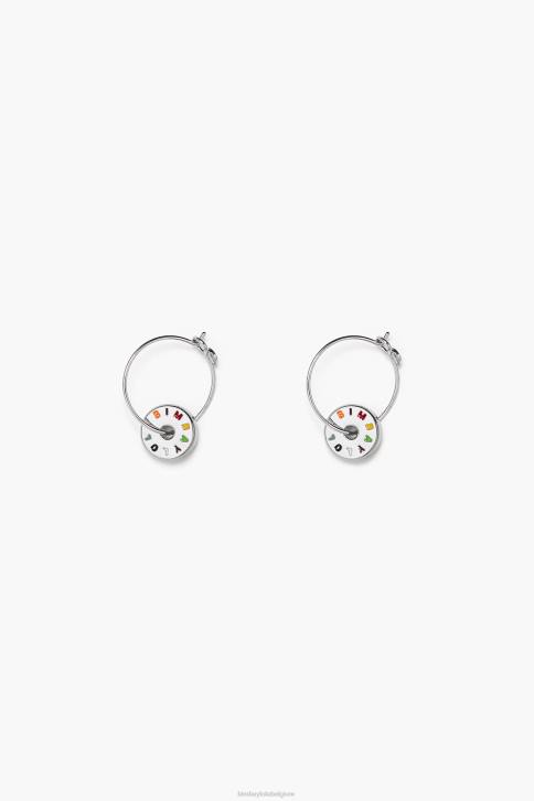 kleine logo oorringen Bimba Y Lola zilver en veelkleurig accessoires 4HDL833