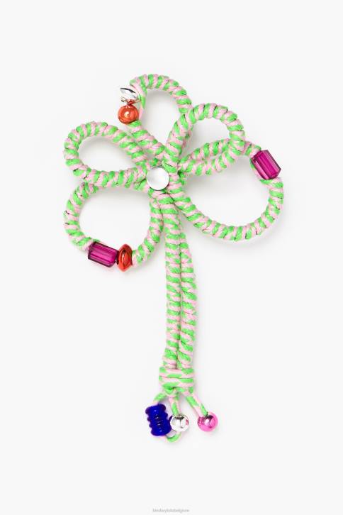 koord bloem oorbel Bimba Y Lola roze accessoires 4HDL848