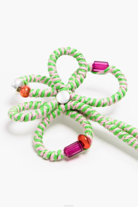koord bloem oorbel Bimba Y Lola roze accessoires 4HDL848